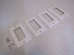 Cooper GFI Rocker Cover Plates Lot of 4 4.5in x 2.75in White 15FF W1 -- Used