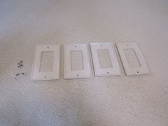 Cooper GFI Rocker Cover Plates Lot of 4 4.5in x 2.75in White 15FF W1 -- Used