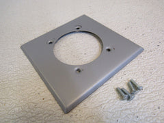 Leviton 1-Gang Standard Round Wall Plate 4.5in Silver Stainless Steel -- Used