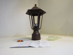 Satco Nuva Post Lantern 14-1/4-in H Old Bronze Clear Seeded Glass 60W Max -- New