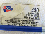 Carquest Brake Line 1/4-in x 30-in US Thread Standard Flare 430 Steel -- New