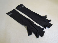 Copper Fit Pair Long Compression Gloves Black Unisex Size M -- New