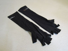 Copper Fit Pair Long Compression Gloves Black Unisex Size M -- New