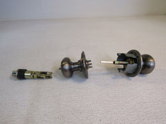 Schlage Keyed Entrance Door Knob Antique Pewter -- Used