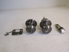 Schlage Keyed Entrance Door Knob Antique Pewter -- Used