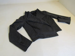 Lumiere Self Wrap Coat Dark Gray Polyester Rayon Female Size M -- New