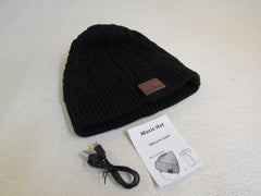 Asiilovi Music Hat Beanie Bluetooth Black Unisex -- New