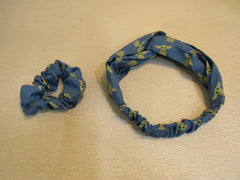 Antau Co Blaister Matching Yoda Headband and Scrunchie Blue/Green Female -- New