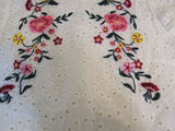Designer Blouse Top Embroidered Eyelet White Female Size S -- New