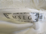 MSLG Lace Bridal Shower Dress Round Neck White Female Size XL -- New