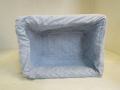 KIDSLine Bamboo Basket with Cloth Liner 16in x 12in x 6in Brown/Baby Blue -- Used