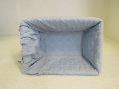 KIDSLine Bamboo Basket with Cloth Liner 13.5in x 9.5in x 6in Brown/Baby Blue -- Used