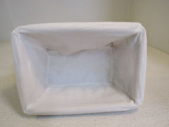 Designer Bamboo Basket with Cloth Liner 12in x 8.5in x 5.5in Tan/Cream -- Used