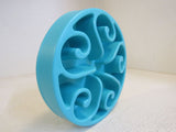 Standard Pet Slow Feeder Bowl 8in Teal Blue Made with Food Safe Plastics -- Used