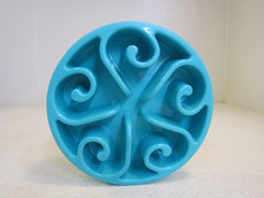 Standard Pet Slow Feeder Bowl 8in Teal Blue Made with Food Safe Plastics -- Used