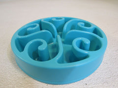 Standard Pet Slow Feeder Bowl 8in Teal Blue Made with Food Safe Plastics -- Used