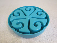 Standard Pet Slow Feeder Bowl 8in Teal Blue Made with Food Safe Plastics -- Used