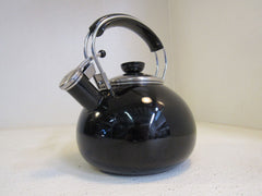 Copco Whistle Tea Pot Black/Silver 0608 -- Used