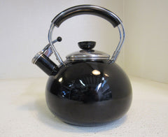 Copco Whistle Tea Pot Black/Silver 0608 -- Used