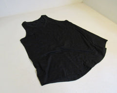 Designer Tank Shirt Top Black Polyester Rayon Spandex Female Size L -- New