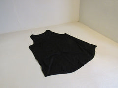 Designer Tank Shirt Top Black Polyester Rayon Spandex Female Size L -- New