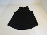 Designer Tank Shirt Top Black Polyester Rayon Spandex Female Size L -- New