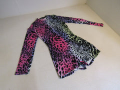 Designer Romper Jumpsuit Leopard Rainbow Print Black/Multicolored Female Size M -- New