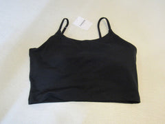 Lemedy Strappy Camisole Crop Top Build In Bra Removable Pads Black Female Size L -- New