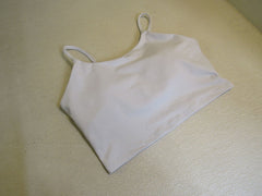 Lemedy Strappy Camisole Crop Top Build In Bra Removable Pads White Female Size L -- New