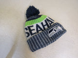 New Era Seattle Seahawks Beanie Hat White/Blue/Green Youth Kids Size one size -- Used