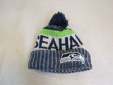 New Era Seattle Seahawks Beanie Hat White/Blue/Green Youth Kids Size one size -- Used
