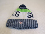 New Era Seattle Seahawks Beanie Hat White/Blue/Green Youth Kids Size one size -- Used