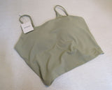 Zusigel Strappy Camisole Crop Top Build In Bra Light Forest Green Female Size M -- New