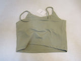 Zusigel Strappy Camisole Crop Top Build In Bra Light Forest Green Female Size M -- New