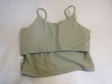 Zusigel Strappy Camisole Crop Top Build In Bra Light Forest Green Female Size M -- New