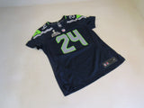 On Field Seattle Seahawks Football Jersey Lynch Blue/Green/Gray Adult Size M -- Used