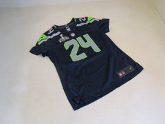 On Field Seattle Seahawks Football Jersey Lynch Blue/Green/Gray Adult Size M -- Used