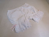 Designer Bloomers Shorts Pants Pink Bows Lace White Female Size L -- New