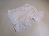 Designer Bloomers Shorts Pants Pink Bows Lace White Female Size L -- New