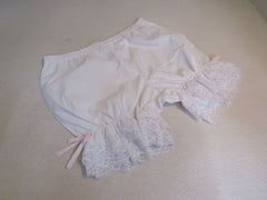 Designer Bloomers Shorts Pants Pink Bows Lace White Female Size L -- New