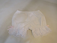 Designer Bloomers Shorts Pants Pink Bows Lace White Female Size L -- New