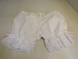 Designer Bloomers Shorts Pants Pink Bows Lace White Female Size L -- New