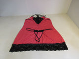 Designer Sleepwear Lingerie Thong Panty Pink/Black Female Size 4X -- New