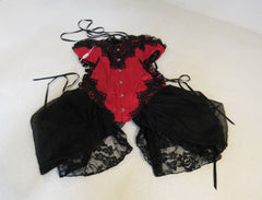 Chairmian Irresistable Fashion Corset Lingerie Black/Red Strapless Female Size M -- New