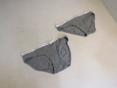 Tommy Hilfiger Brief 2 Pack Bikini Cut Gray Cotton Spandex Female Size L -- New