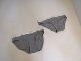 Tommy Hilfiger Brief 2 Pack Bikini Cut Gray Cotton Spandex Female Size L -- New