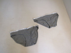 Tommy Hilfiger Brief 2 Pack Bikini Cut Gray Cotton Spandex Female Size L -- New