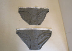 Tommy Hilfiger Brief 2 Pack Bikini Cut Gray Cotton Spandex Female Size L -- New
