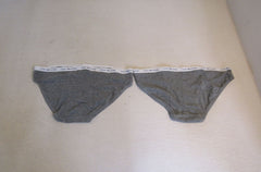 Tommy Hilfiger Brief 2 Pack Bikini Cut Gray Cotton Spandex Female Size L -- New