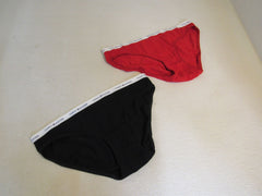 Tommy Hilfiger Brief 2 Pack 1 Black 1 Red Bikini Cut Cotton Female Size L -- New